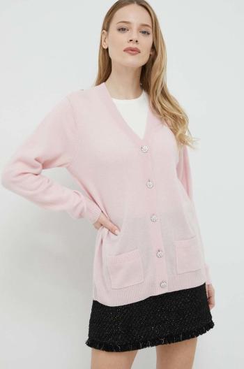 Kašmírový svetr Custommade dámský, růžová barva, lehký