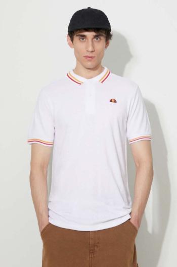 Bavlněné polo tričko Ellesse bílá barva, SHR18077-WHITE