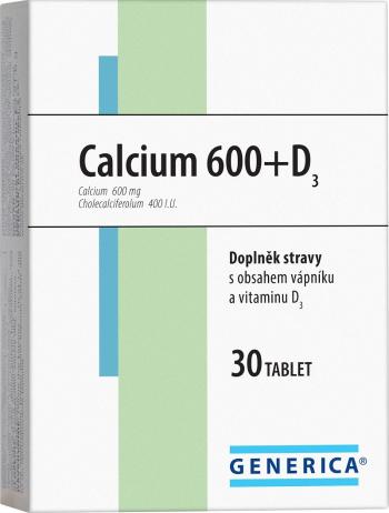 Generica Calcium 600+ vitamín D3 30 tablet