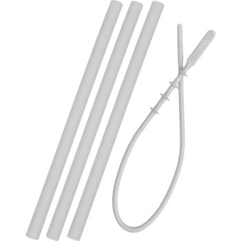 Minikoioi Flexi Straw with Cleaning Brush silikonové brčko 3 ks s kartáčkem Powder Grey 3 ks