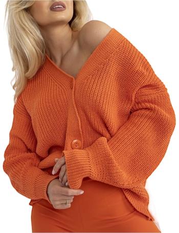Oranžový dámský svetr na knoflíky vel. ONE SIZE