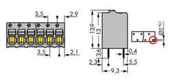 Pružinová svorkovnice WAGO 2081-1125, 1 mm², Pólů 5, šedá, 140 ks