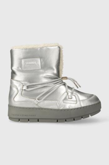 Sněhule Tommy Hilfiger TOMMY ESSENTIAL SILVER SNOWBOOT stříbrná barva, FW0FW07506