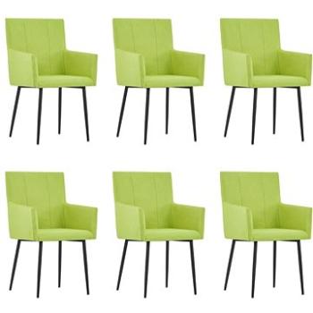 Jídelní židle s područkami 6 ks zelené textil (279703)