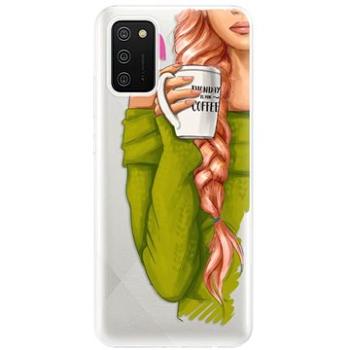 iSaprio My Coffe and Redhead Girl pro Samsung Galaxy A02s (coffread-TPU3-A02s)