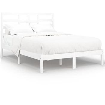 Rám postele bílý masivní dřevo 140 × 190 cm, 3105776 (3105776)