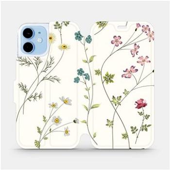 Flipové pouzdro na mobil Apple iPhone 12 mini - MD03S Tenké rostlinky s květy (5903516372751)