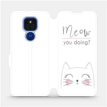 Flipové pouzdro na mobil Motorola Moto E7 Plus - M098P Meow you doing? (5903516383504)