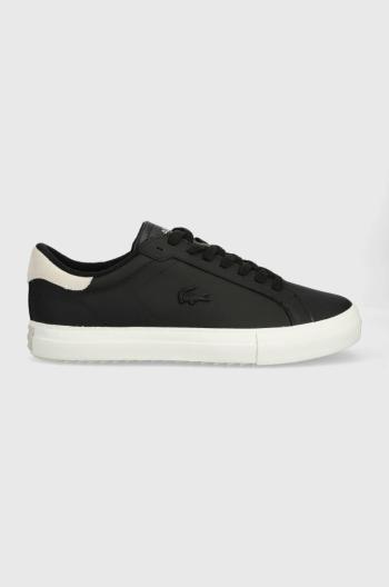 Kožené sneakers boty Lacoste POWERCOURT WNTR černá barva, 44SMA0027