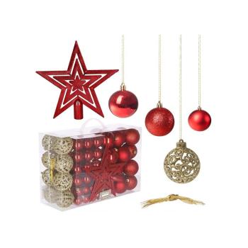 Maxi 101 dílná sada vánočních ozdob červeno-zlatá