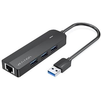 Vention 3-Port USB 3.0 Hub with Gigabit Ethernet Adapter 0.15M Black (CHNBB)