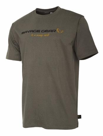 Savage Gear Tričko SG4 Logo T-Shirt Loden Green XL