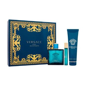 Versace Eros dárková kazeta toaletní voda 100 ml + toaletní voda 10 ml + sprchový gel 150 ml pro muže