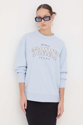 Bavlněná mikina Tommy Jeans dámská, s aplikací, DW0DW17339