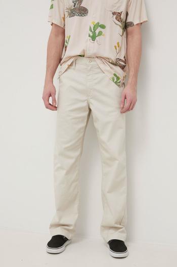 Kalhoty Vans pánské, béžová barva, ve střihu chinos