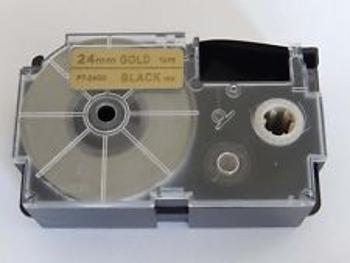 Kompatibilní páska s Casio XR-24GD1 24mm x 8m černý tisk / zlatý podklad