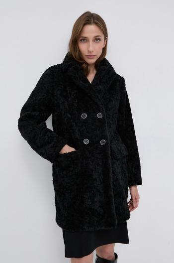 Kabát Morgan dámský, černá barva, přechodný, dvouřadový