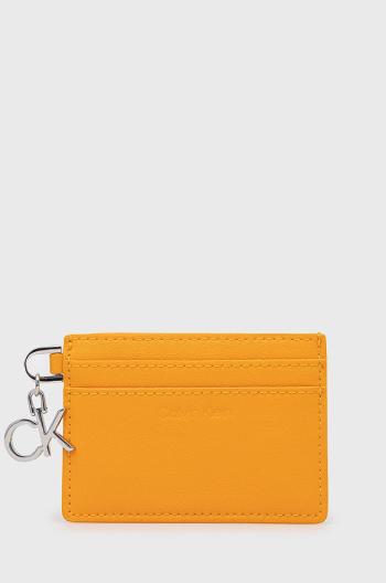 Pouzdro na karty Calvin Klein dámský, oranžová barva