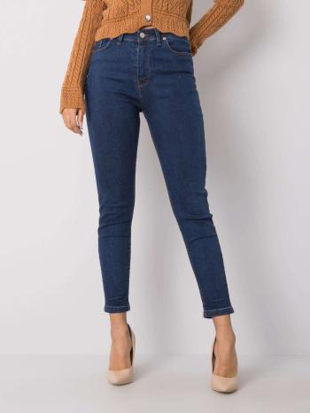 TMAVĚ MODRÉ DÁMSKÉ SKINNY DŽÍNY 320-SP-2614.05P-BLUE Velikost: 34