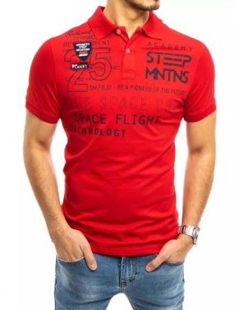 Pánské tričko s límečkem červené STEEP