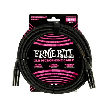 Ernie Ball 15' Braided XLR Cable Black