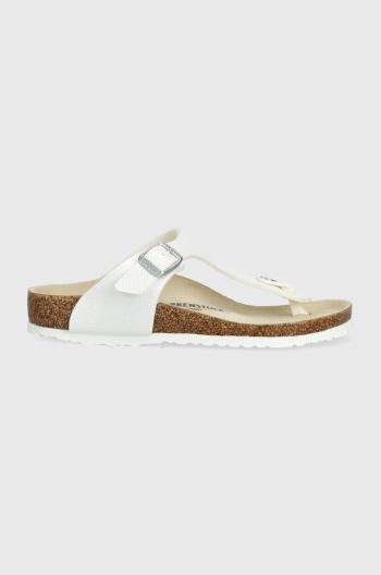 Dětské žabky Birkenstock Gizeh K BF Shiny Lizard bílá barva