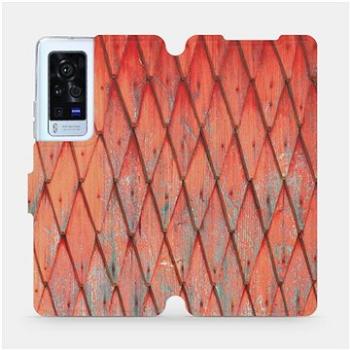 Flip pouzdro na mobil Vivo X60 Pro 5G - MK01S Oranžový vzor dřeva (5903516815890)