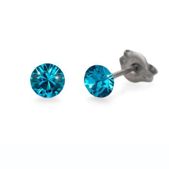 Náušnice Chaton Mini blue zircon 1 pár