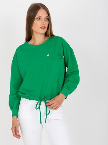 ZELENÁ MIKINA S VÁZÁNÍM V PASE RV-BL-8066.32P-GREEN Velikost: L/XL