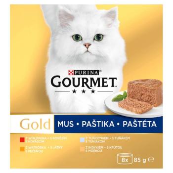 GOURMET Gold Multipack 8x85g paštiky tuňák/játra/krůta/hovězí