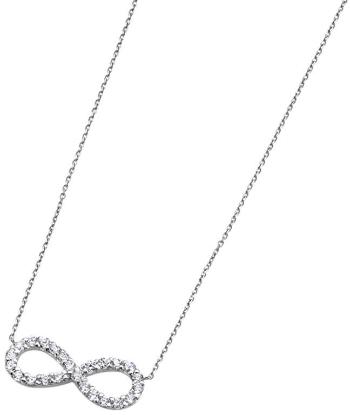 Lotus Silver Třpytivý stříbrný náhrdelník s čirými zirkony Nekonečno LP1253-1/1