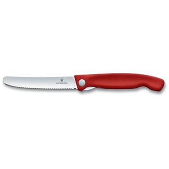 Victorinox skládací svačinový nůž Swiss Classic, červený, vlnkované ostří 11cm (6.7831.FB)