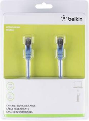 Síťový kabel RJ45 Belkin A3L981BT10MBLHS, CAT 6, S/FTP, 10.00 m, modrá