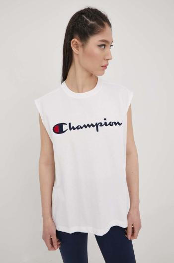 Bavlněný top Champion 114932 bílá barva