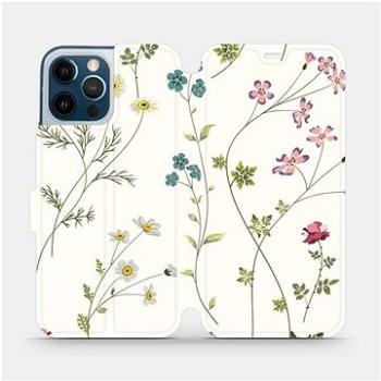 Flipové pouzdro na mobil Apple iPhone 12 Pro Max - MD03S Tenké rostlinky s květy (5903516377282)