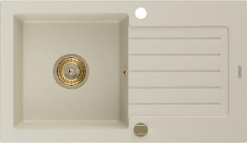 MEXEN/S Pablo granitový dřez 1 s odkapávačem 752 x 436 mm, béžová, + zlatý sifon 6510751010-69-G