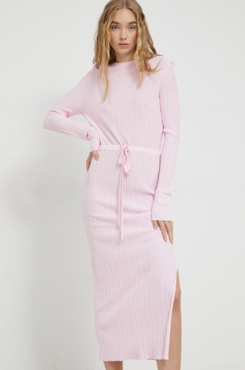 Šaty HUGO růžová barva, maxi