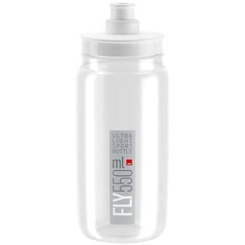 Elite Cyklistická láhev na vodu FLY CLEAR grey logo 550 ml (8020775035863)