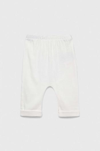 Dětské bavlněné kalhotky GAP bílá barva, s aplikací