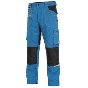 Canis Montérkové kalhoty do pasu CXS STRETCH zkrácené - Středně modrá / černá | 52