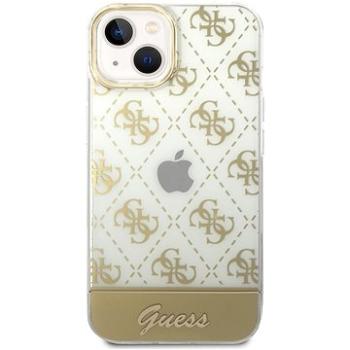 Guess PC/TPU Peony Glitter Script Logo Zadní kryt pro iPhone 14 Plus Gold (GUHCP14MHG4MHG)