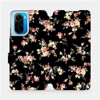 Flipové pouzdro na mobil Xiaomi Poco F3 - VD02S Květy na černé (5903516666010)