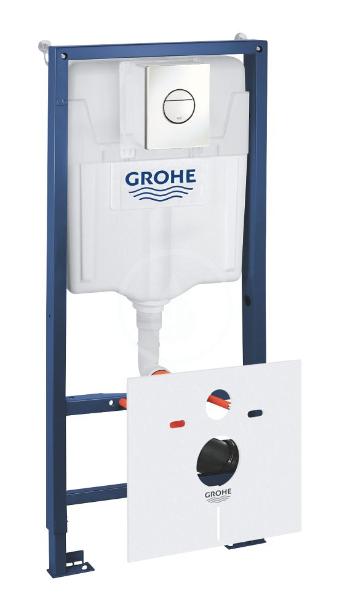 GROHE Rapid SL Předstěnová instalace s nádržkou pro závěsné WC, souprava Fresh a tlačítko Nova Cosmopolitan, chrom 39451000