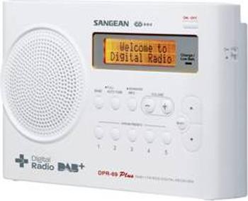 DAB+ rádio Sangean DPR-69+, FM, aku, bílá