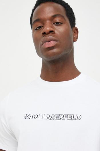 Tričko Karl Lagerfeld bílá barva, s potiskem