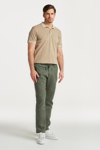 KALHOTY GANT RELAXED LINEN DS PANTS zelená XL