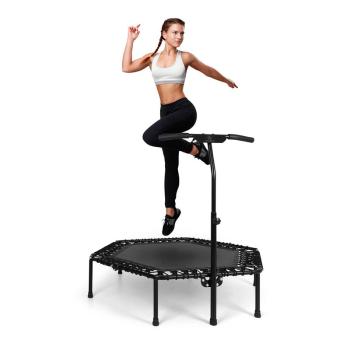 KLARFIT Jumpanatic Pro, Fitness trampolína, 50"/127 cm, tyč s rukojetí, černá