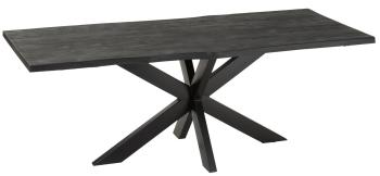 Černý obdélníkový jídelní stůl s deskou z mangového dřeva Gerard Mango - 200*90*76 cm 23913