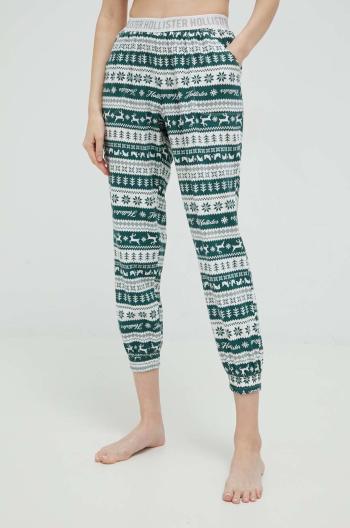 Pyžamové kalhoty Hollister Co. dámské, zelená barva