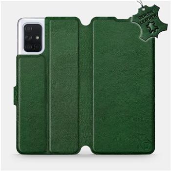 Flip pouzdro na mobil Samsung Galaxy A71 - Zelené - kožené -   Green Leather (5903516147991)